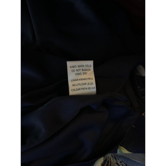 I Joah (S) Blue Colorful Feather Print Lined Adjustable Spaghetti Strap Dress - Picture 7 of 12